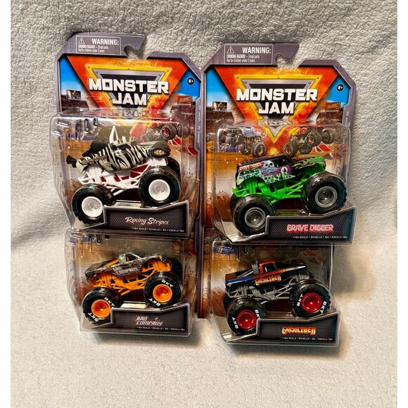 Monster Jam Lot Series 41 Excalibur Racing Stripes Bad Company Grave Digger 1:64 - Picture 1 of 2